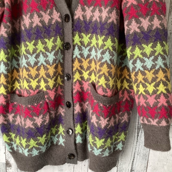 Marc Jacobs Multicolored Star Knit Mohair Cardigan size small - Picture 2 of 10